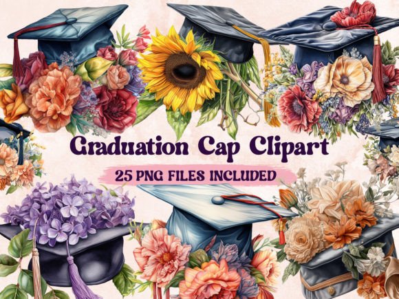 25 Floral Graduation Cap Clipart: Elevating Your Creative Projects