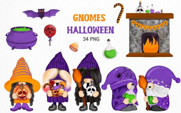 Bringing Whimsy to the Spooky Season: A Guide to Gnomes Halloween Watercolor Clipart