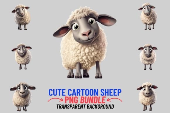 Cute Cartoon Sheep 12 PNG Clipart Bundle: A Strategic Asset for Visual Communication