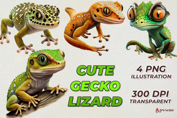 Cute Gecko Lizard Sublimation Clipart: The Ultimate Resource for Creative Print Projects