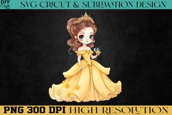 Cute Princess Watercolor PNG Sublimation: A Creative Toolkit for Makers