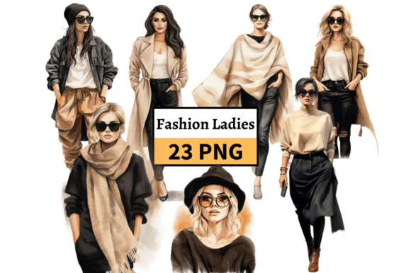 Fashion Girl Clipart Bundle, Autumn PNG