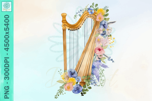 Harp Flower Watercolor PNG: A Versatile Digital Asset for Creators