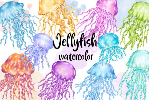 Jellyfish Watercolor Clipart: Elevating Digital and Physical Design