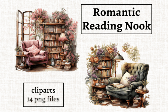 Romantic Reading Nook Clipart Bundle: Elevating Digital and Physical Creativity
