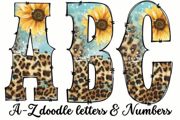 Wester Leopard Grunge Doodle Letters